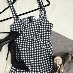 BP Black and White Checkered Dress
